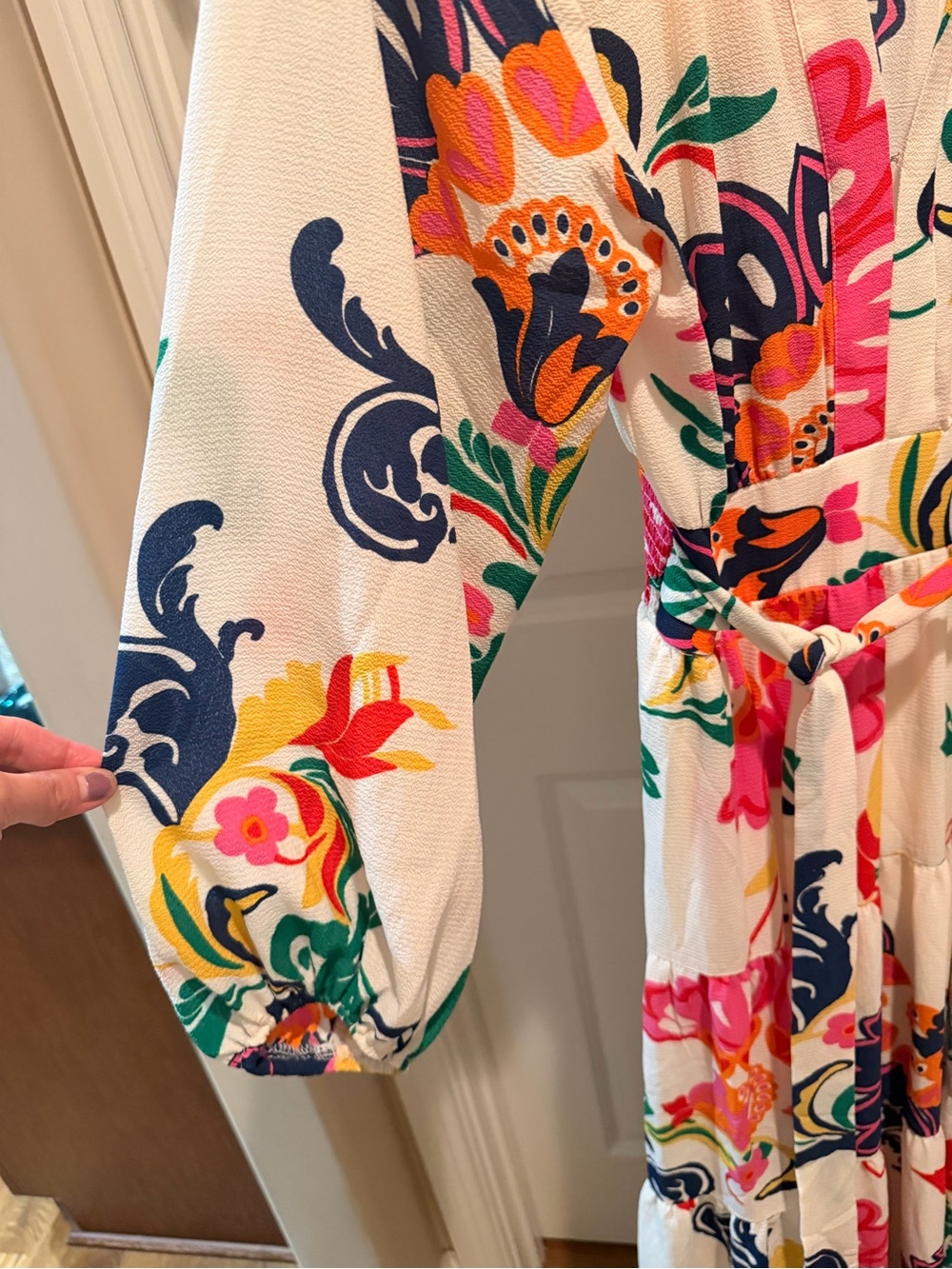 Premier Cream Maxi Dress with Multicolor Floral Print - Picture 3 of 7